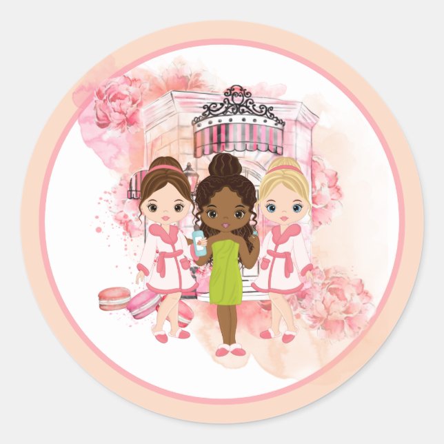 Einladungsaufkleber für afroamerikanischen Wellnes Runder Aufkleber (Vorderseite)