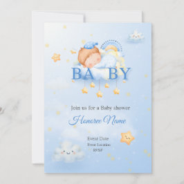 Einladungskarte Blau Baby Shower Einladung
