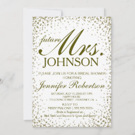 Einladungskarte | Brautparty Gold Confetti Einladung