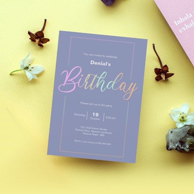 Einladungskarte der Geburtstagspartei | Rainbow Co Einladung (birthday invitation | birthday invitation card design | birthday party invitation )