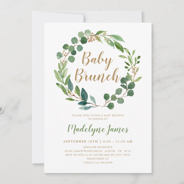 Einladungskarte für Baby Brunch Einladung (Vorderseite)