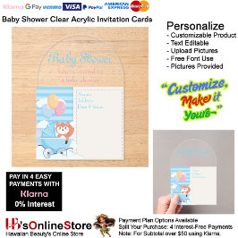 Einladungskarte für Babydusche 9 Acryleinladungen