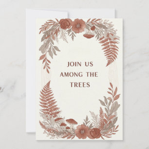 Einladungskarte für Boho Woodland Forest Einladung