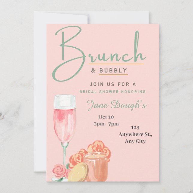 Einladungskarte für Brunch und Bubbly Einladung (Vorderseite)