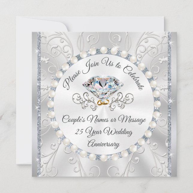 Einladungskarte für das 25. Ehejubiläum (Vorderseite)