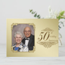 Einladungskarte für das 50. Foto zum Hochzeitstag