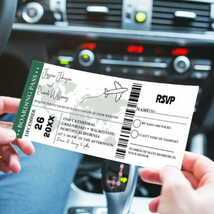 Einladungskarte für den Boarding der Grünen Hochze Einladung