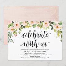 Einladungskarte für den eleganten Blush Post Weddi