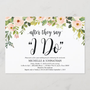 Einladungskarte für den eleganten Blush Post Weddi Einladung