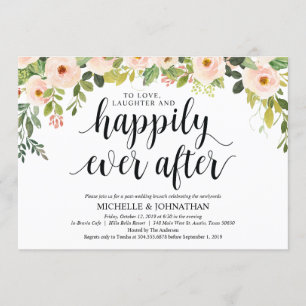 Einladungskarte für den eleganten Blush Post Weddi Einladung