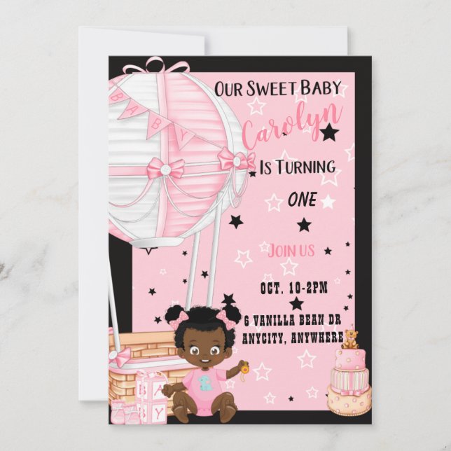 Einladungskarte für den Geburtstag (Vorderseite)