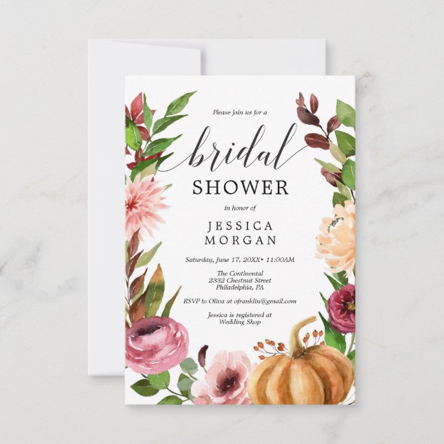 Einladungskarte für den Herbst Bliss Bridal Einladung (Vorderseite)