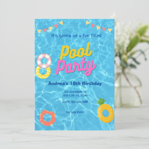 Einladungskarte für die Poolparty Einladung