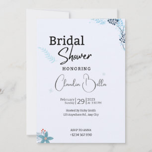Einladungskarte für die Schnee Winter Bridal Dusch Einladung