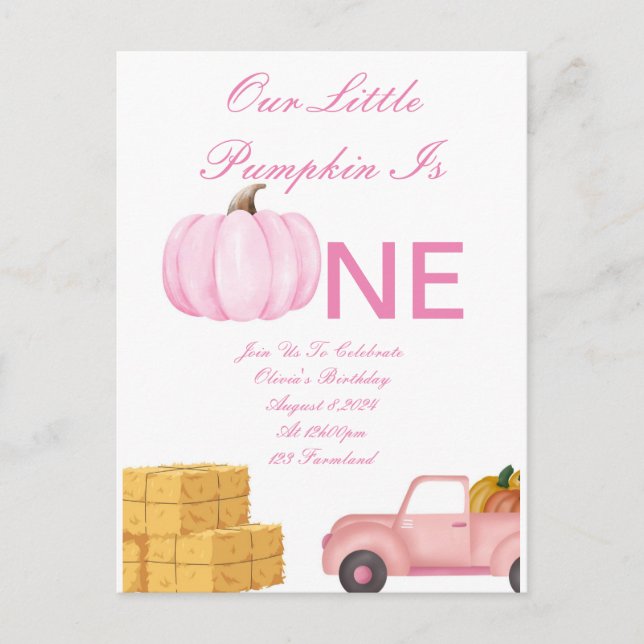 Einladungskarte für ein Jahr Ankündigungspostkarte (Vorderseite)