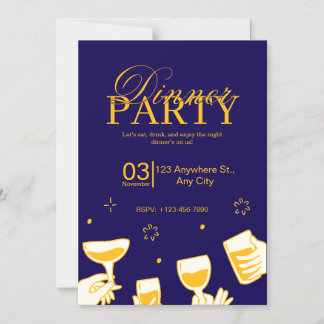 Einladungskarte für eine anpassbare Abendgesellsch Magneteinladung