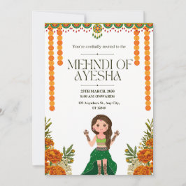 Einladungskarte für Elegant Mehndi Einladung