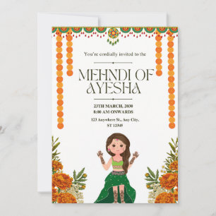 Einladungskarte für Elegant Mehndi Einladung