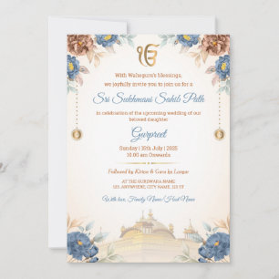 Einladungskarte für Floral Sukhmani Sahib Einladung