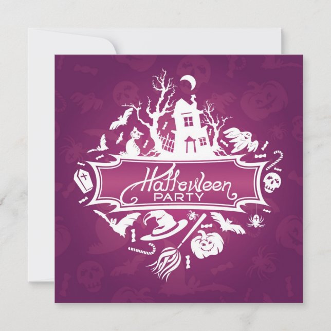 Einladungskarte für Halloween-Party Einladung (Vorderseite)