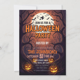 Einladungskarte für Halloween-Party   Spooky Fores Einladung