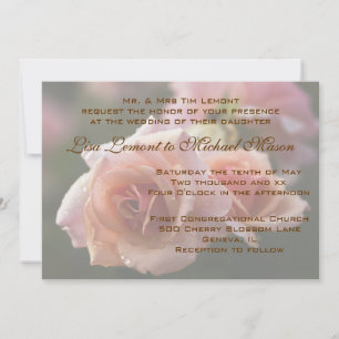 Einladungskarte für hellrosa Rose Einladung