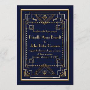Einladungskarte für Hochzeiten, Großer Gatsby, Mar Einladung