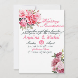 Einladungskarte für Hochzeiten, Hochzeitstag