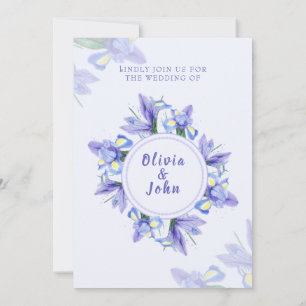 Einladungskarte für Hochzeiten Lila Iris-Blume Einladung