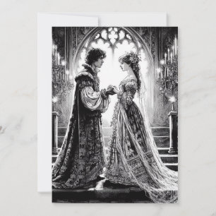 Einladungskarte für Hochzeiten - Schwarz-weiße Rom Einladung