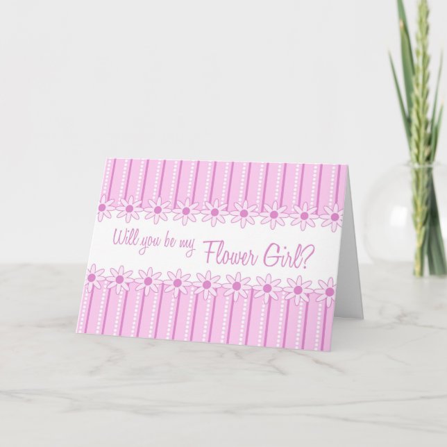 Einladungskarte für Rosa Streifen (Vorderseite)