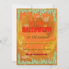 Einladungskarte für Slimy Halloween Einladung