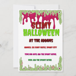 Einladungskarte für Slimy Halloween Einladung