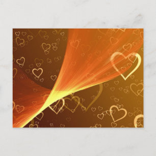 Einladungskarte Golden Hearts,Postkarte