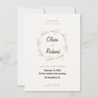 Einladungskarte Hochzeit Save the Date Beige Minim Einladung