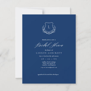 Einladungskarte Navy Blue Wappen Bridal Einladung