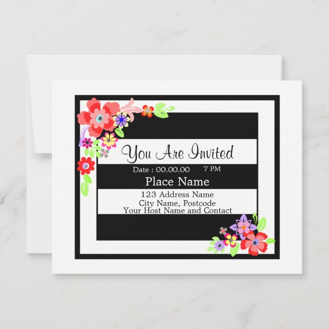 Einladungskarte "Schönes Blumendesign". Einladung (Vorderseite)