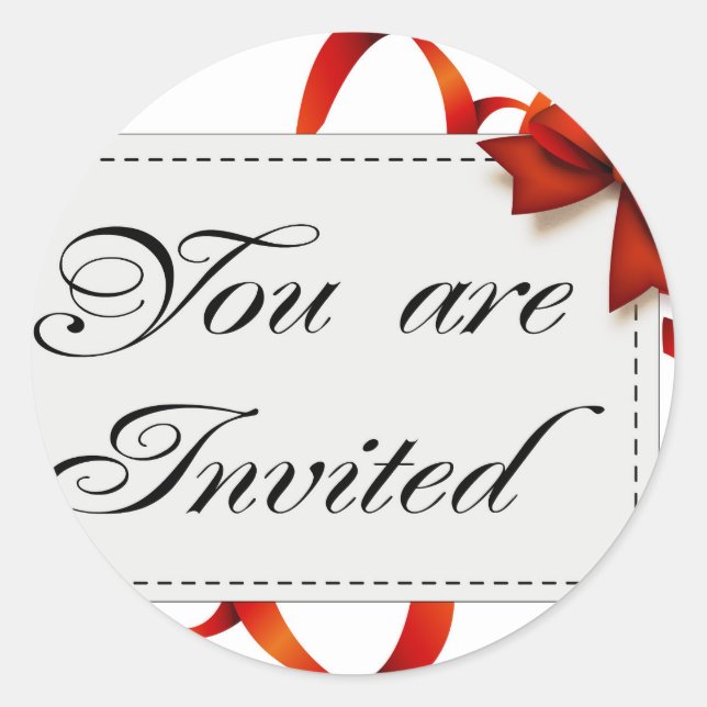 Einladungskarte >> Sie sind eingeladen Runder Aufkleber (Vorderseite)