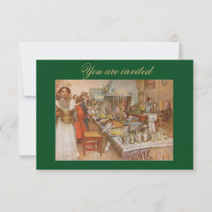 Einladungskarte Weihnachten Abend Carl Larsson 190 Einladung