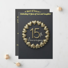 Einladungskarte zum 15. Hochzeitstag