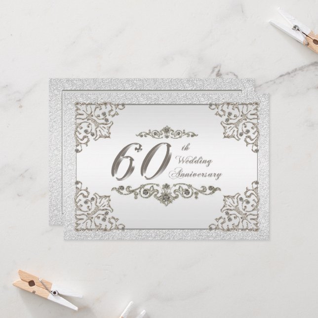 Einladungskarte zum 60. Hochzeitstag Einladung (Vorderseite/Rückseite Beispiel)