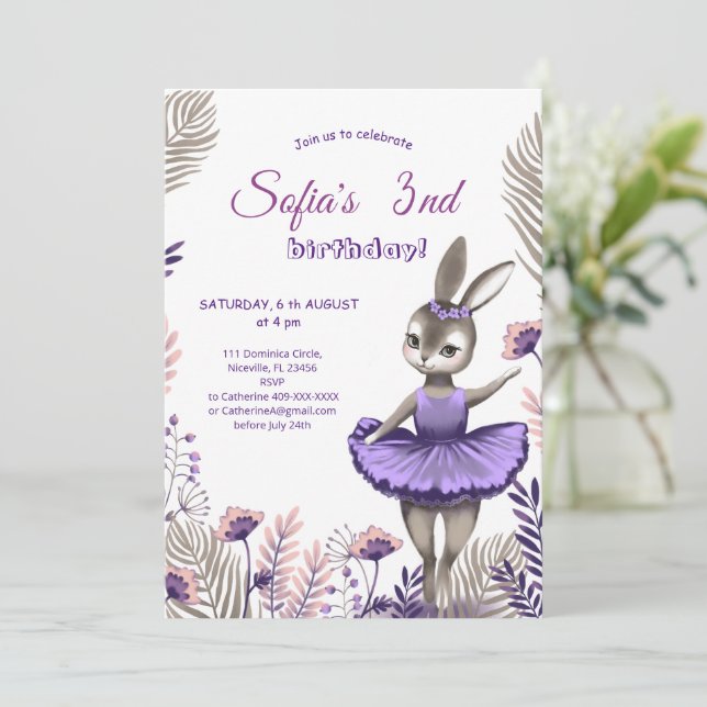 Einladungskarte zum Geburtstag. (Stehend Vorderseite)