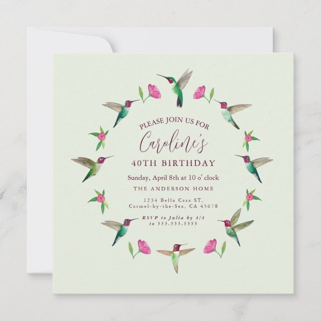 Einladungskarte zum Geburtstag (Vorderseite)