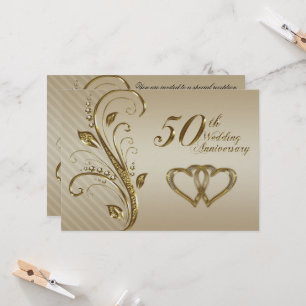 Einladungskarte zum Goldenen Hochzeitstag Einladung