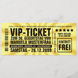 Einladungskarten 50. Geburtstag VIP Einladung
