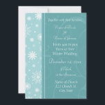 Einladungskarten für Winterhochzeiten Foto<br><div class="desc">Winter Hochzeit Foto Einladungen in klassisch Türkis und Weiß mit elegantem Snowflake Design,  Anpassbar mit Ihren Hochzeitsdetails und Ihrem eigenen Foto. Erhältlich in passenden Winterurlaub-Briefmarke,  Umschlägen,  Etiketten und Karten.</div>