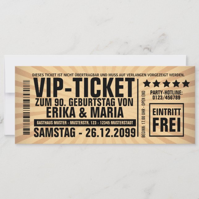 Einladungskarten Geburtstag Party Veranstaltung (Vorderseite)