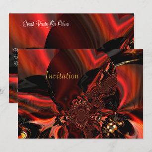 Einladungskunst Abstrakte Juwelen-Seide in Rot Einladung