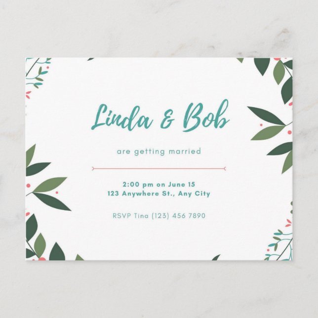 Einladungspostkarte (Vorderseite)