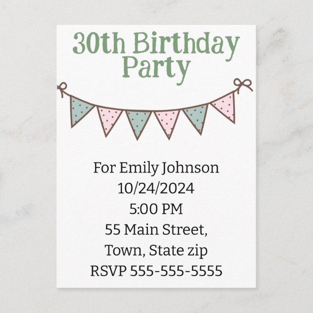 Einladungspostkarte (Vorderseite)